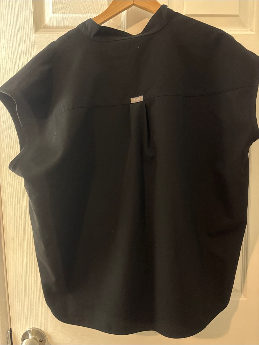 Figs Black Short-Sleeve Mock V-Neck Tunic - Picture 4 of 4